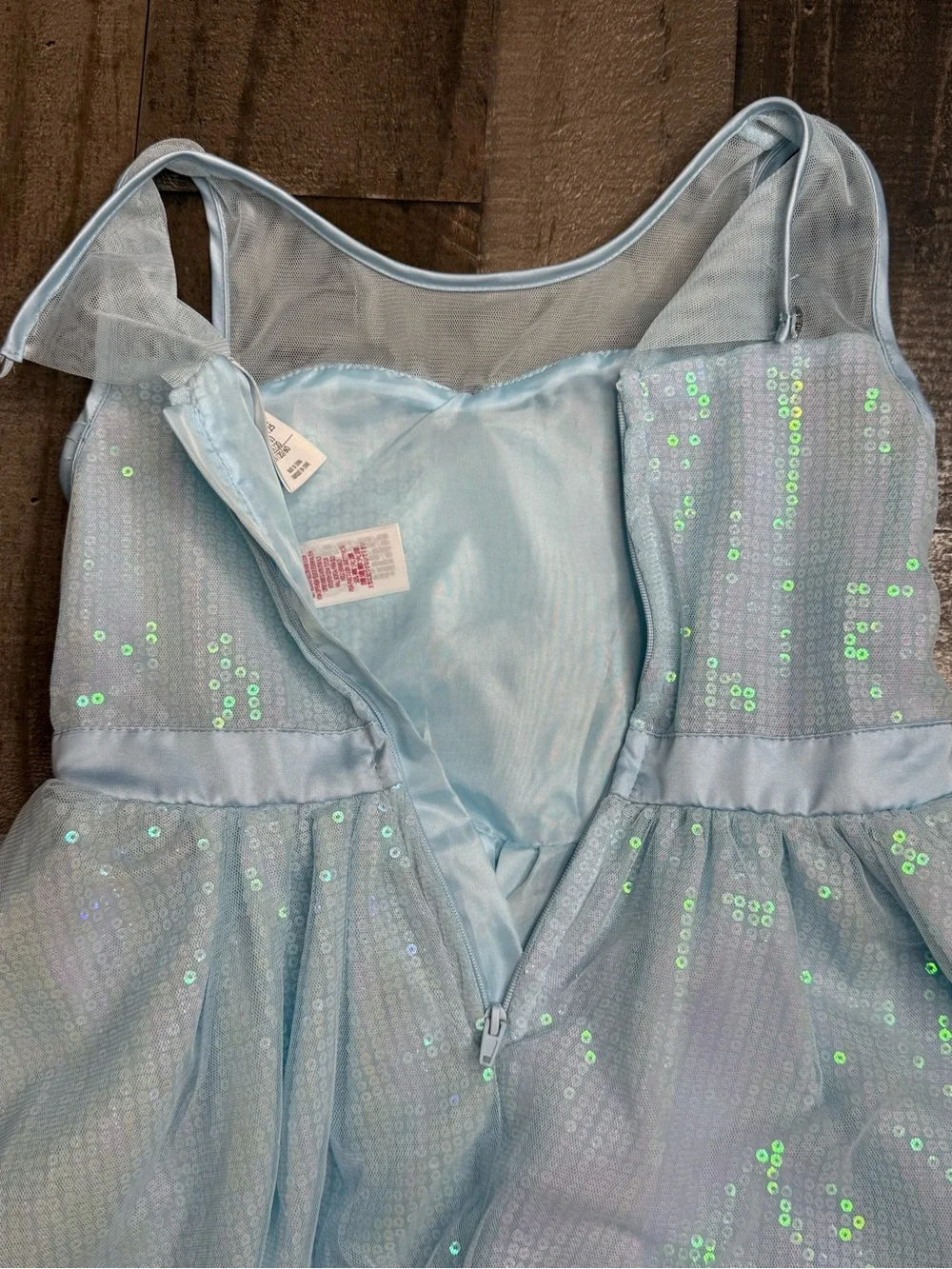 Like New Disney Light Blue Elsa Tulle Dress with Mesh Overlay 5/6
